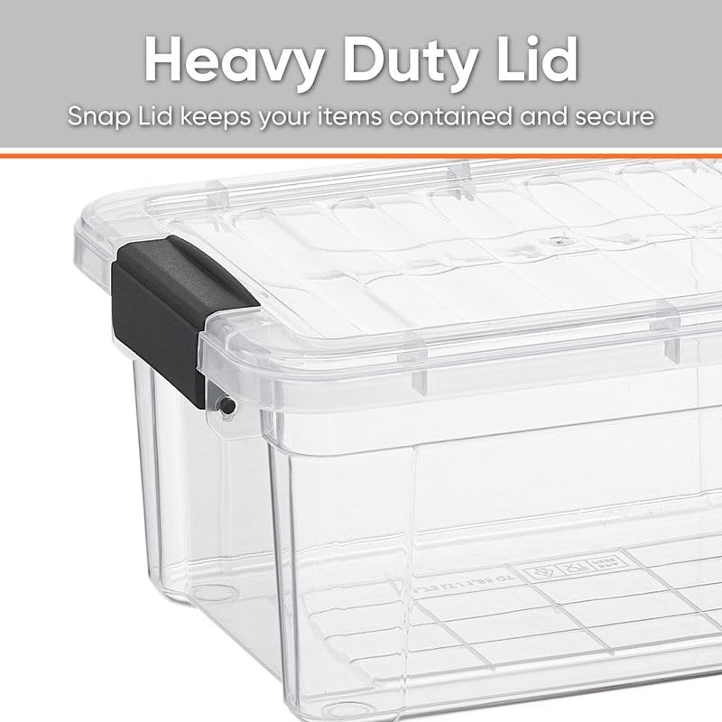 Image of Superio Clear Storage Bins with Lids, Stackable Storage Box with Latches and Handles, Extra Small, 2 Pack 3 Quart