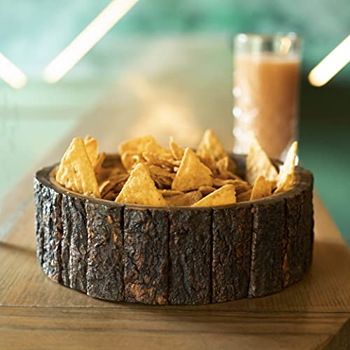 GoCraft Rustic Mango Wood Bowl with Tree Bark - 19.1 x 7 cm - Decorative Wooden Bowl for Potpourri Snack, Nuts, Salad - Image 4