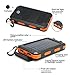 Solar-Power-Bank-Portable-Charger ,Solar Charger Fast Charging 20000mAh Waterproof Portable External Backup Battery Pack Charger ,Camping Battery Bank With Dual USB/Flashlight and Compass (Orange)