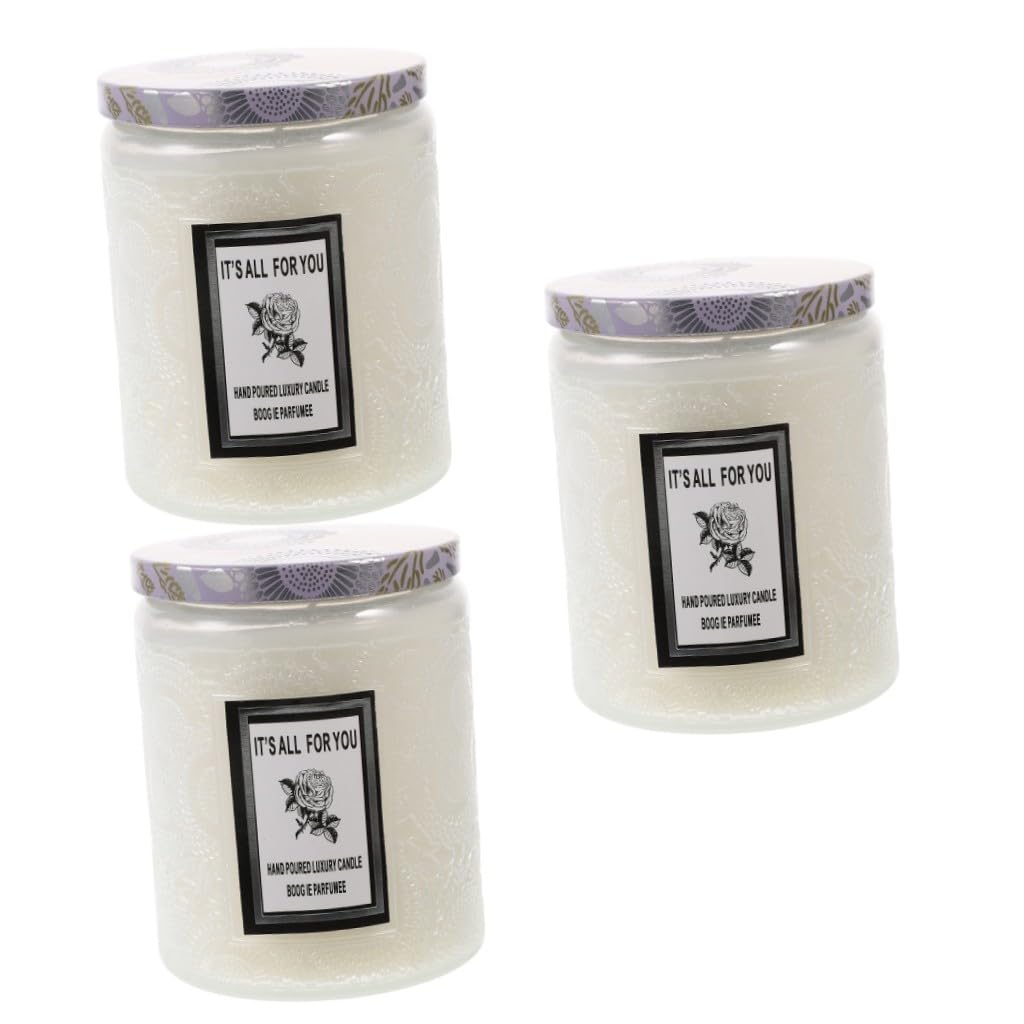 MAGICLULU 3st Desktop-kerzendekor Duftkerzen Lavendel Teelichter Kerzen Kerzenhalter Kerzenherstellung Kit Dekorativ Gewächshaus Duftend Flackern Kerzenwachs Stinkend Laternen Weiß Glas