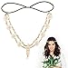 Produktbild Kopfketten Damen Haarkette Kopfschmuck Gold Stirnband böhmische Haarschmuck mit Perlen für Hochzeit Themenparty Gatsby Kostüm Zubehör