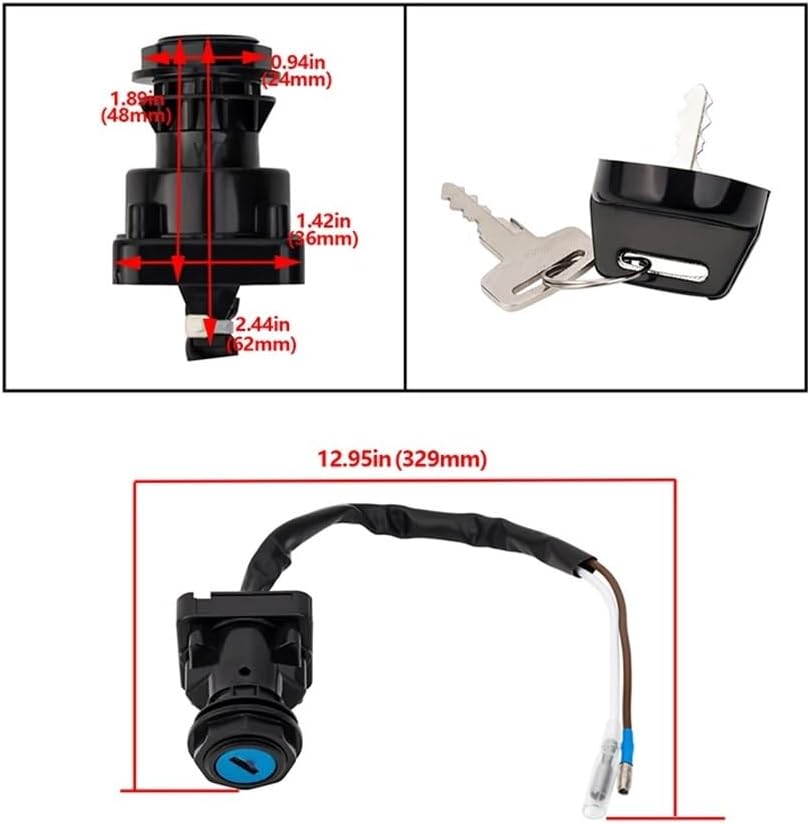 Motorcycle Ignition Key Switch Door Lock for KLF300B KLF300C KLF400B KLF220A KEF300A KEF300B KVF300 KVF400A