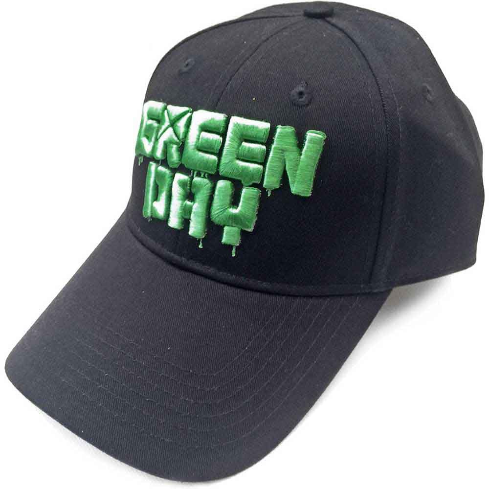 Green Day Dripping Logo Black Baseball Cap NEW OFFICIAL