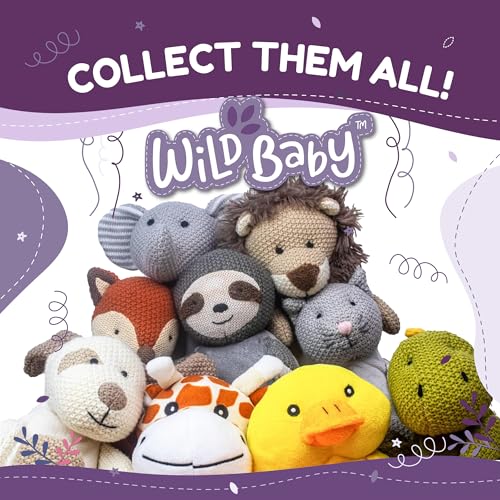 WILD BABY Microwavable & Weighted Plush Toy - Cat Stuffed Animal for Comfort & Warmth - Soft, Heatable Plushie for Snuggles - Great for Kids, Toddlers & All Ages