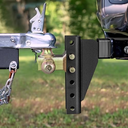 Image of Nilight Adjustable Tri-Ball Trailer Hitch Mount 8 Inch Drop /Rise Hitch 1-7 /8 inch 2 inch 2-5 /16 inch Fits 2-Inch Receiver 15000lbs GTW for Heavy Duty Truck with Anti-Theft Pin