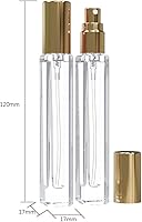 Vista 3 de 5 atomizadores de colonia vacíos, 0.3 fl oz, mini botellas de perfume recargables con herramientas dispensadoras, botella rociadora de bolsillo