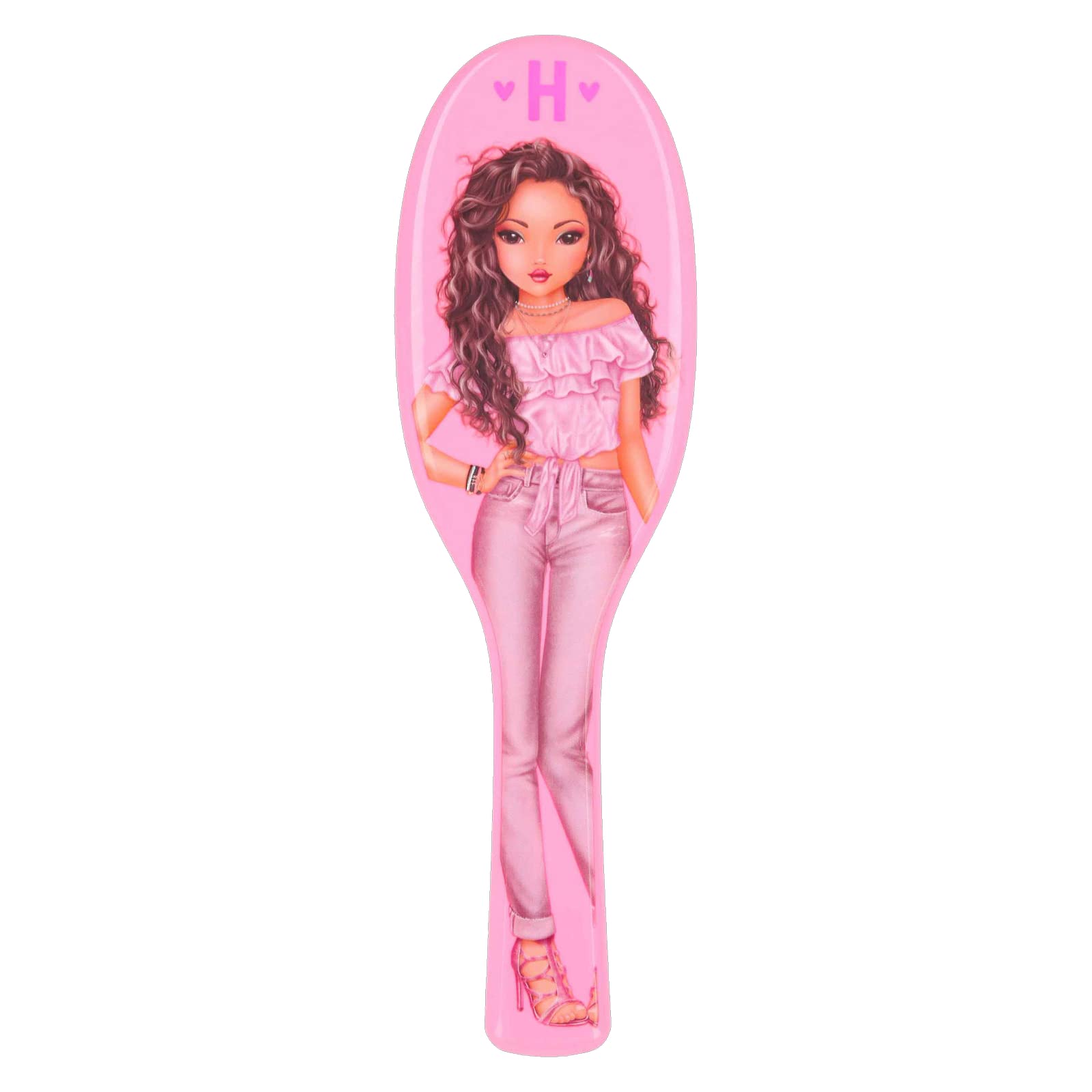 Depesche 4899-026 TOPModel - Cepillo para el pelo de forma clásica en color rosa, con modernas cerdas desenredantes, dimensiones: aprox. 3,6 x 8,7 x 27 cm
