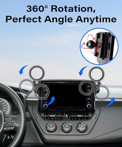 Image of Car Phone Holder for Toyota Corolla 2020-2026 /Corolla Cross 2022-2026 Accessories Apply to 8 Inch Touch Screen Fixed Clip Magnetic Cell Phone Mount Hands-Free 360 Degree Rotation