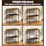 20 Gallon Aquarium Stand, Fish Tank Stand with Adjustable 3-Tier Storage Shelf, Heavy Duty Reptile Breeder Turtle Tank Terrarium Rack Table for Home Office, 24" L x 12" W x 32.2" H, Black - Image 5