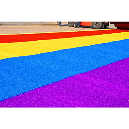 Wusfeng Rainbow Artificial Lawn Suitable for Indoor and Outdoor Decoration Fake turf on Coloured Runway Tested Extreme Weather Conditions Thickness 2.5cm 3cm (Color : 3cm, Size : 2mx3m)