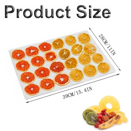 8 Stück Dörrfolie für Dörrautomat, Silikon Dehydrator Blätter,Antihaft Silikon Folie Rechteckige,38.5×28.5cm Dörrfolie Antihaft Dampfmatten,Antihaft Silikon Folie Dehydrator Blätter für Obsttrockner – Bild 3