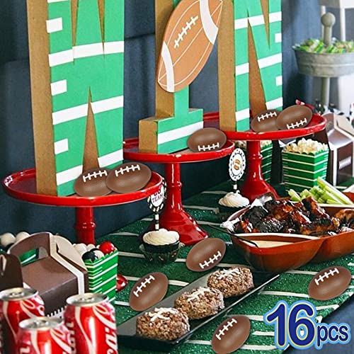 Mini Foam Footballs 16 Pcs Pack | 3.25” Inch Party Favor Balls | Mini Football Stress Balls Bulk | Football Party Decorations | Big Game Party Decorating Footballs | Small Foam Footballs | By Anapoliz #TOP3