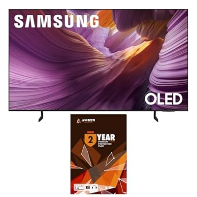 SAMSUNG QN55S85FAFXZA 55 Inch OLED HDR 4K Smart TV with Q-Symphony Pro and 2 Year Amber Protection Plan (2025)