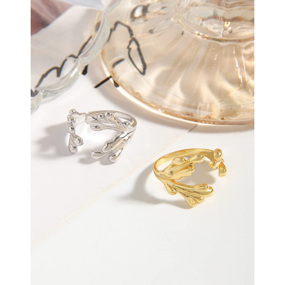 Verstellbarer Ring, S925 Sterling Silber Abnormal Erstarrung Ring Verstellbare Ringe Minimalistischer Offener Ring Silber Daumenring Ewigkeitsring Hochzeitsanhänger Schmuck Geschenke Für Männer M
