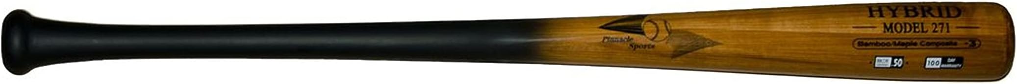 BAMBOOBAT BY PINNACLE SPORTS EQUIPMENT INC. Adult Hybrid Bamboo & Maple Baseball Bat with Rubberized Coated Handle - 100 Day Warranty