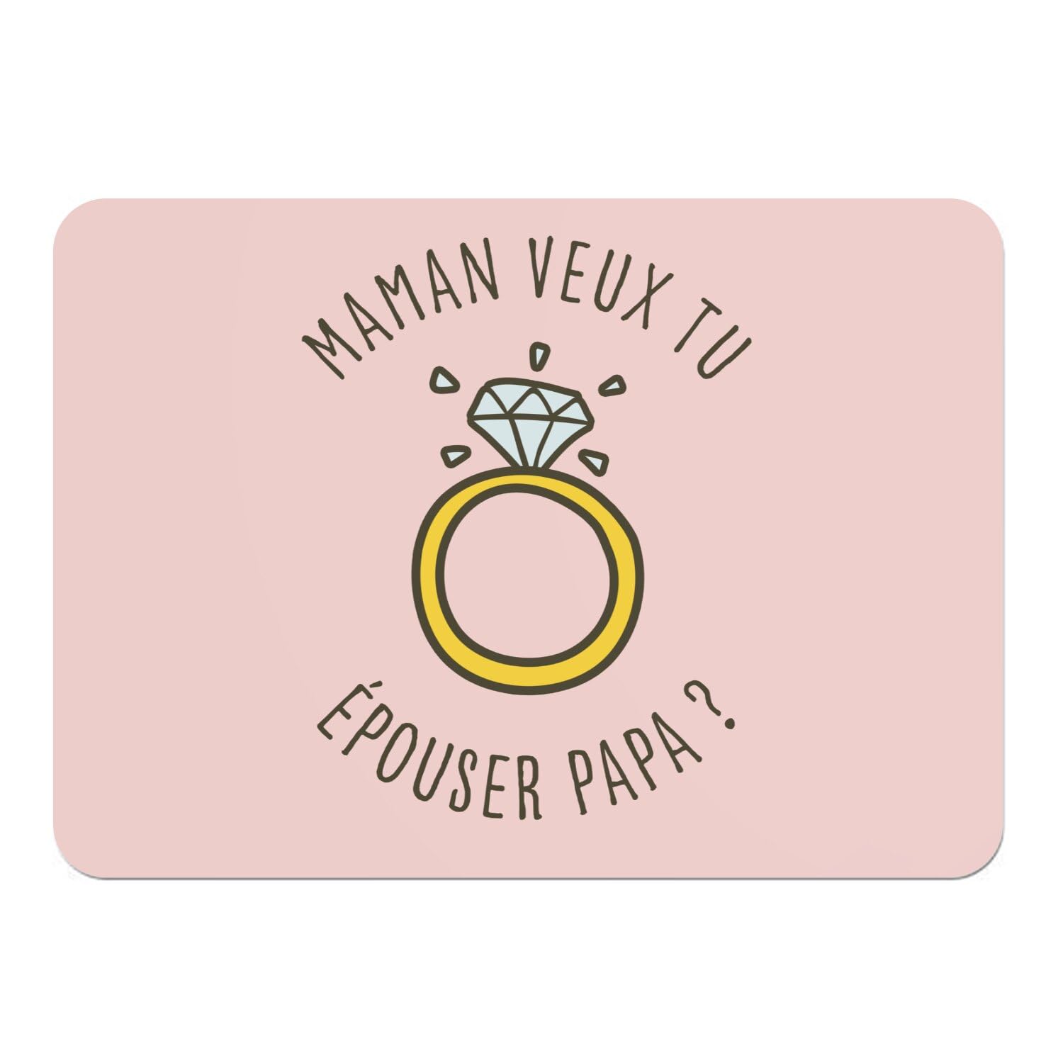 Sets de table rose pour demande en mariage originale avec bébé