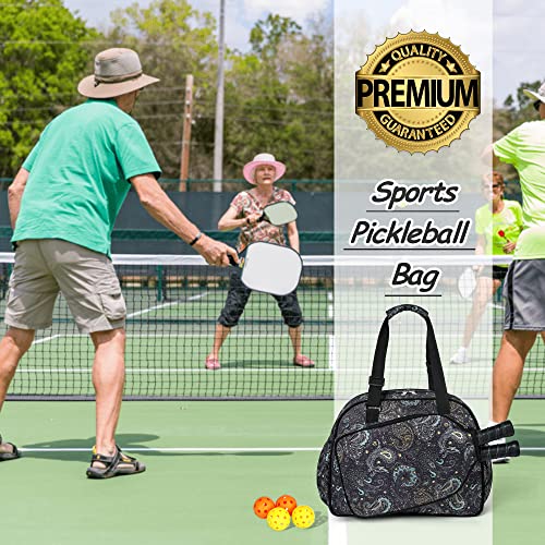 Image of Boulder Bee Pickleball Bags, Premium Pickleball Tote Bag for Girls, Women's Hand /Shoulder Gym Bag w Water Bottle Holder, with Pickleball Racquet /Paddle Holder