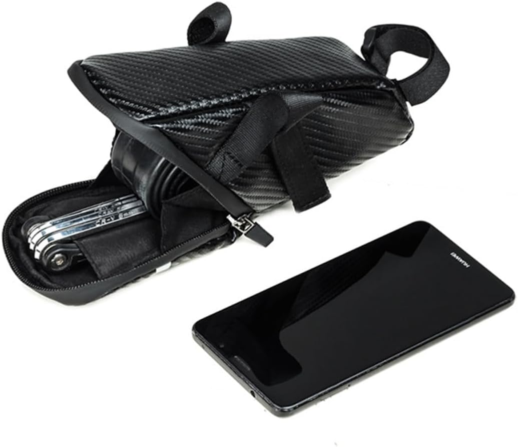 Mikikit 3pcs Mountain Bike Handlebar Bag Lightweight Storage Pouch for Tools Phone Essentials Easy to Install Scratch-resistant for Cycling Adventures
