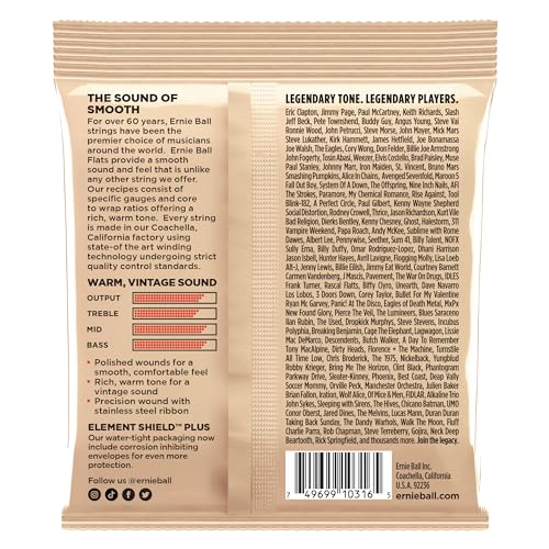 Ernie Ball Light Flatwound Electric Guitar Strings - 11-50 Gauge, light (11-50), Light 11-50 - Image 2