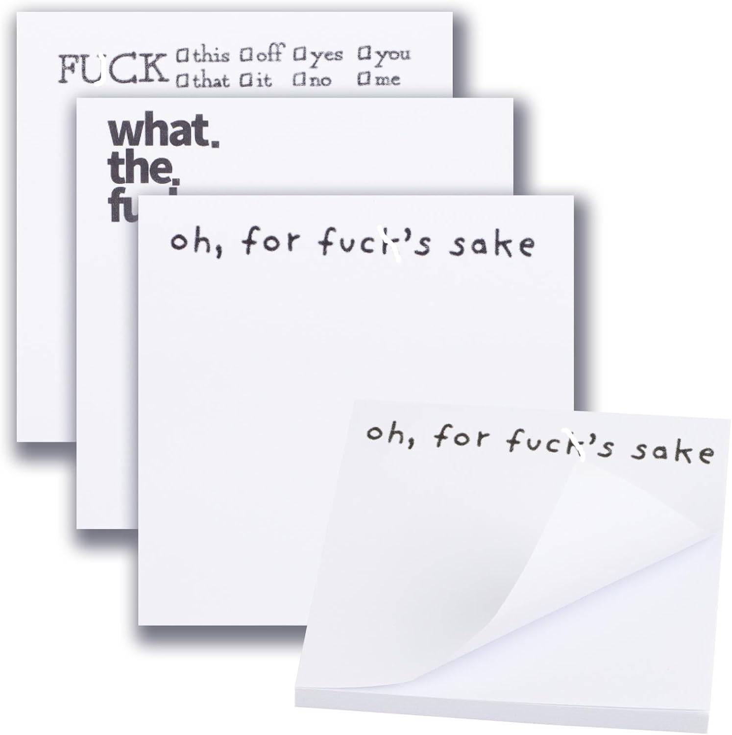 KUIING 3 Pack Funny Sticky Notes, Humorous Sticky Notepad, Funny Spoof