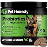 PetHonesty Probiotics for Dogs - Dog Chew Support Gut Health, Itchy Skin, Seasonal Allergies, Immune Health - Natural Dog Probiotics Digestive Enzyme (Duck)
