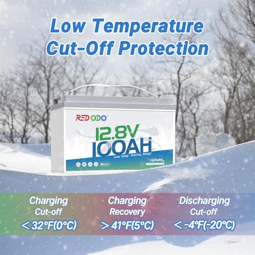 Image of Redodo 12V 100Ah LiFePO4 Battery with Low-Temp Protection, Group 31 Lithium Battery Built-in 100A BMS, 4000+ Deep Cycles, 10-Year Lifetime, Ideal for Trolling Motor, Boat, RV, Off Grid, Cold Areas