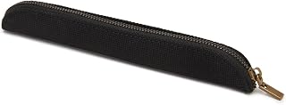 Slim Pencil Case Skinny Pen Case Pen Pouch (Canvas Black)