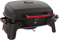 Vista 4 de Megamaster Parrilla de gas portátil de 1 quemador con tapa de bloqueo, quemador de acero inoxidable de 11,000 BTU, patas plegables, pequeña parrilla