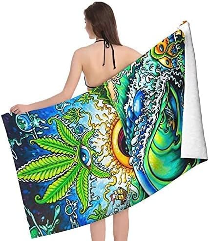 Miniatura 3 de Huoliang Toallas psicodélicas de marihuana de marihuana oceánica, secado rápido, superabsorbentes, ligeras, delgadas, toallas de baño y playa, 27.5
