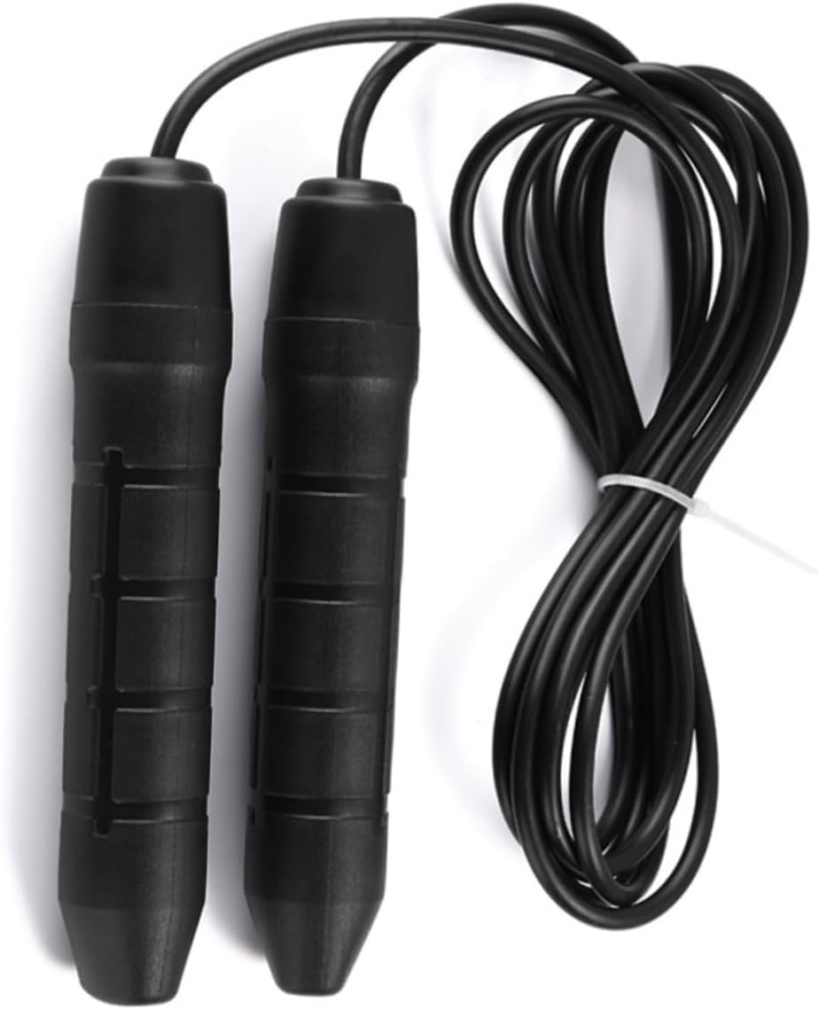 Mikinona Weighted Jump Rope for Fitness Thicken Bearing Jump Rope with Comfortable Handles for Cardio Exercise and Training for Adults and Use Black