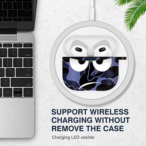 Image of for Airpods 3 Case 2021, Don't Touch Me for Airpods Cover with Keychain Soft Cute Shockproof Cover for Women Men Compatible with for Airpods 3 Charging Case,Blue