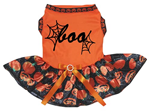 Robe pour chien style toile araignée orange Cobweb Boo en S