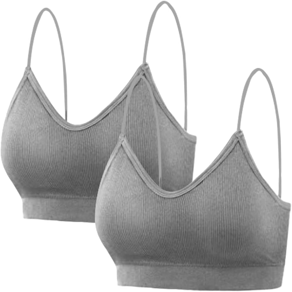 Basic Everyday Bras for Women, Wireless, Full Coverage, Quick Dry Comfort Bra -2 Packs