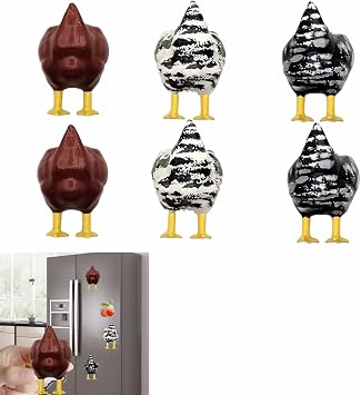 6 PCS Chicken Butt Magnet, Magnetic Decorative Chicken Butt,Refrigerator Animal Magnet ,Chicken Home Decor,Funny Chicken Butt Gift