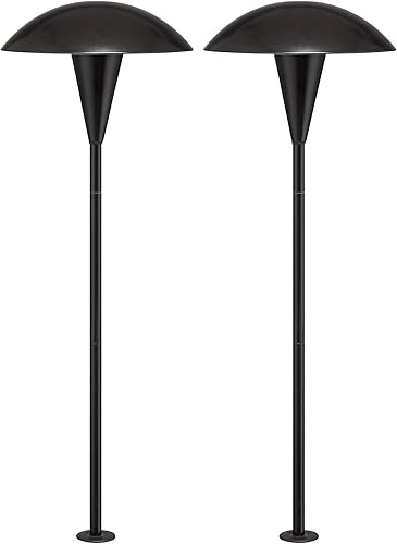 John Timberland Grant - Juego de 2 luces LED de seta de 18 pulgadas de alto, color negro