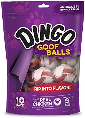 Dingo Goof Balls, Rawhide Chews Made with Real Chicken, 10-Count