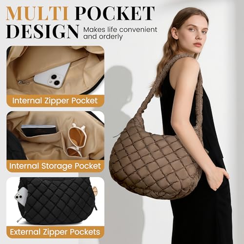 Bolso tote acolchado impermeable para mujer miniatura 6