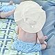 Sonnenhut Baby, UV Schutz UPF 50+ Breiter Krempe Fischerhut Kinder mit Sonnenbrille, Nackenschutz Bucket Hat mit Verstellbarem Kinnriemen, Strandhut für Mädchen, Junge - Beige, 6-24 Monate