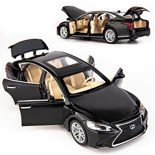 Modelo de auto Lexus LS500h a escala 1:32 negro miniatura 4