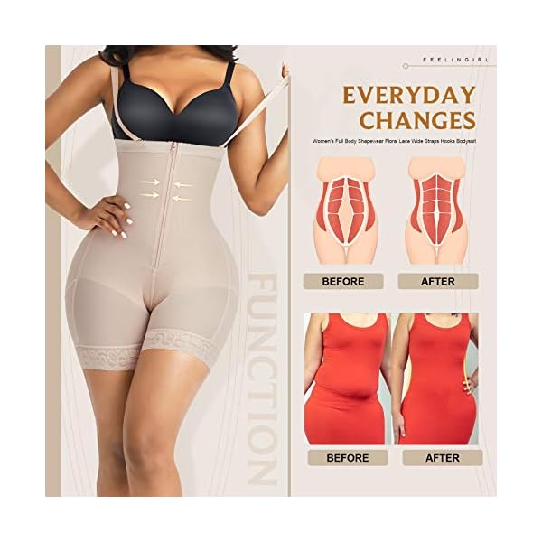 FeelinGirl-Shapewear-for-Women-Seamless-Firm-Triple-Control-Faja-Plus-Size-Thigh-Slimmer-Tummy-Control-Body-Shaper FeelinGirl Shapewear for Women Seamless Firm Triple Control Faja Plus Size Tummy Control Body Shaper Skin S