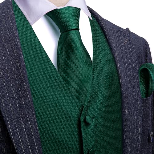 Image of Barry.Wang Men's Suit Vest Tie Bowtie Set Formal Silk Paisley Waistcoat Hanky Cufflinks Lapel Pin Set Wedding Party 7PCS