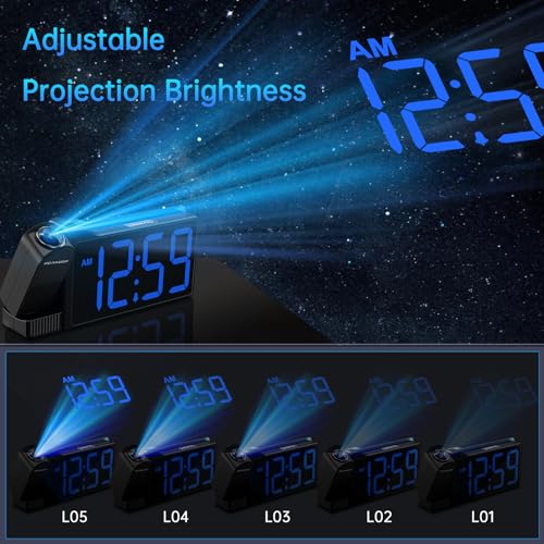 Peakeep MHP6050 Digital Clock, Nightlight Projection Alarm Clock thumb #2