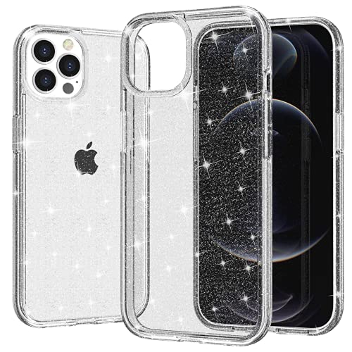 LANYOS Compatible iPhone 13 Series Case for Women and Girls, Clear Luxury Glitter Sparkle Bling Soft TPU Cover (Clear, iPhone 13 (6.1 in))