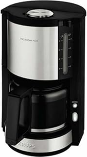 Krups KM 321 PROAROMA PLUS Glass Coffee Machine, Black, 1.25 L