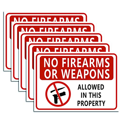 CRASPIRE No Firearms Weapons Allowed Sign 7"x10" Vinyl