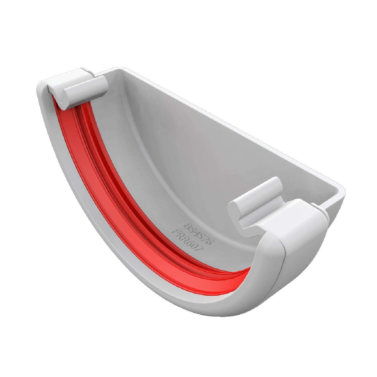 Freeflow White Round Gutter External Stop End, 112Mm Rain Water Systems