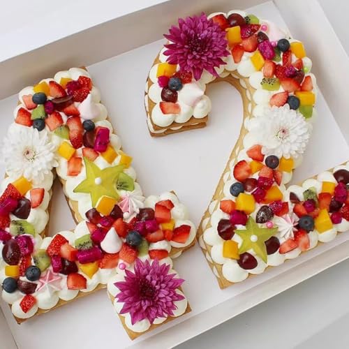 Miniatura 5 de Yxhzvon 9 Piezas Molde Para Tartas De Números Grande, 0-8 Molde De Silicona De Números, 25cm Molde De Pastel Digital Para Diy Boda Fiesta Cumpleaños, Pastel De Frutas Negro