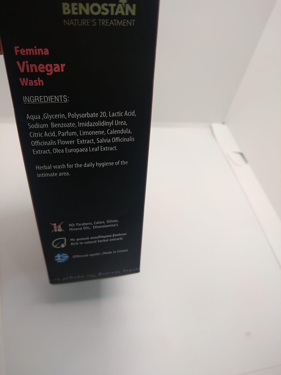 Benostan Femina Vinegar Intimate Wash Twin Pack 2 x 150ml pH-Balanced Feminine Hygiene Wash with Vinegar for Daily Freshness, Odour Control & Comfort Soap-Free