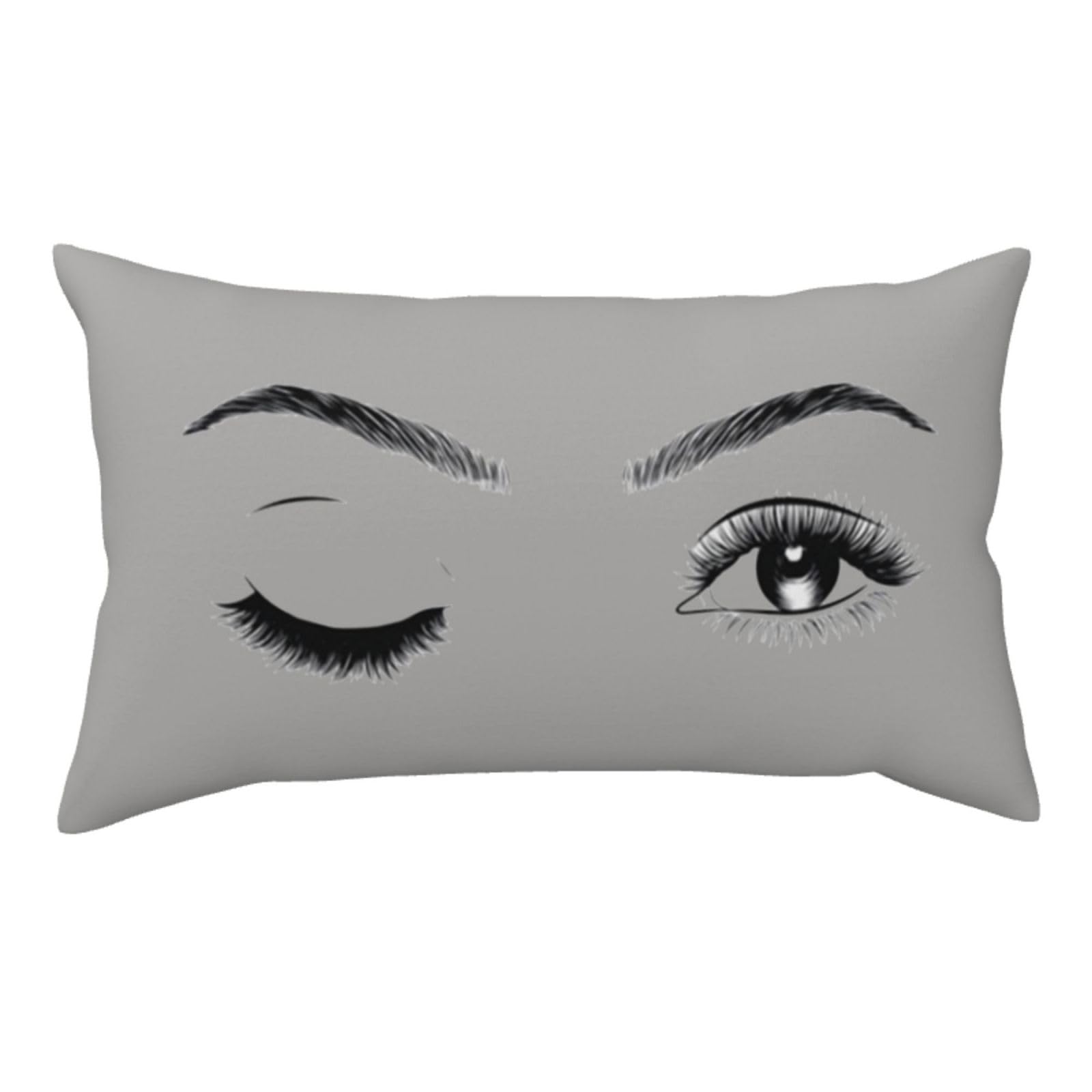 WSHFFILO eyelash printed Pillow Case 20x36in Corduroy Throw Pillow Cover