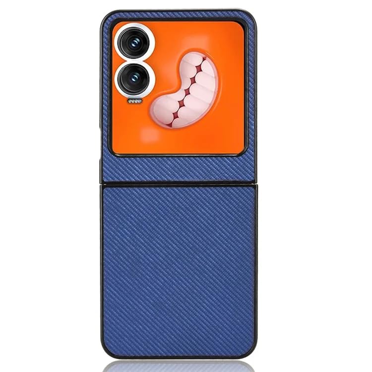 Image of SkyTree Tecno Phantom V Flip 2 5G, Back Case Cover Hard Polycarbonate Lightweight Case Full Body Protective Back Cover Case for Tecno Phantom V Flip 2 5G - Blue Texture